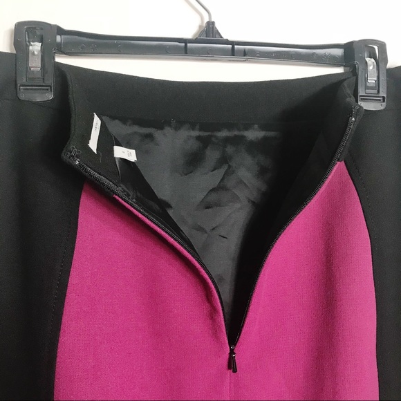 Halogen Color Block Pencil Skirt Black Wine - Picture 5 of 8